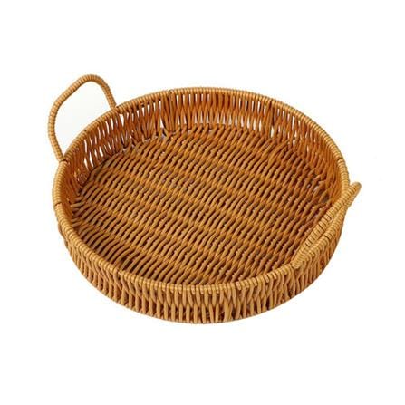 ตะกร้าหวายเทียมทรงกลมมีหูจับ KECH SIZE M 25x4.5 ซม._1