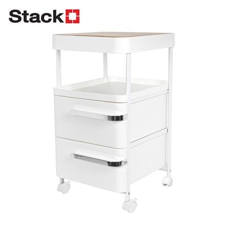 ตู้ลิ้นชัก 2 ชั้น 1 โล่ง STACKO BOLLY 32x36.2x58 ซม. สีขาว_0