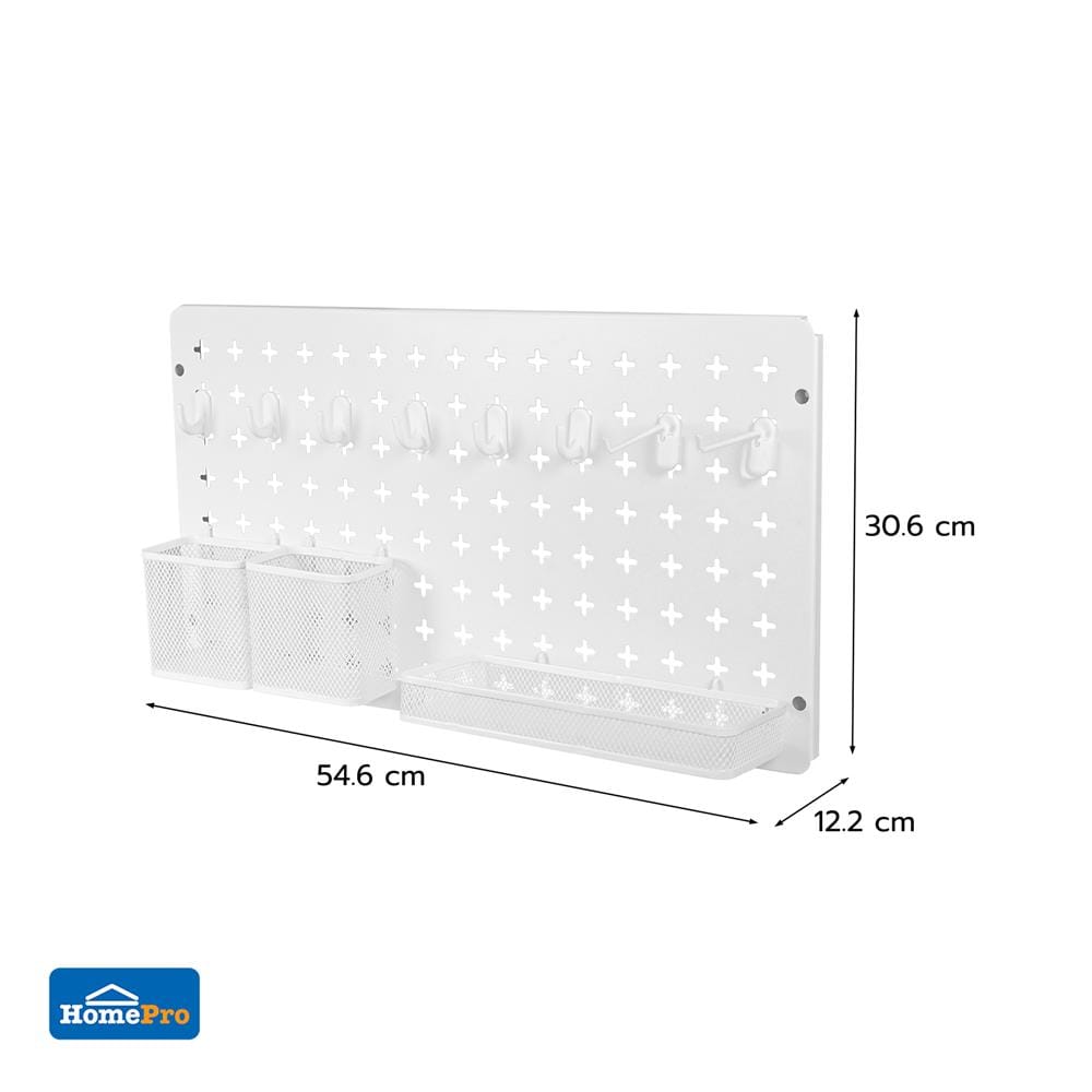 ชุดแผงเหล็กติดผนัง (A) STACKO TIDY 54.6x12.2x30.6 ซม. สีขาว