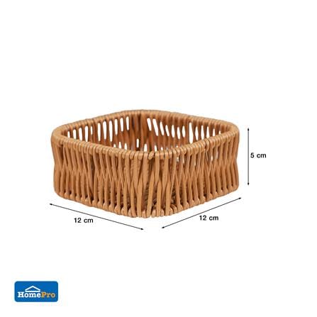 ตะกร้าหวายเทียมทรงเหลี่ยม KECH 12x12x5 ซม._5