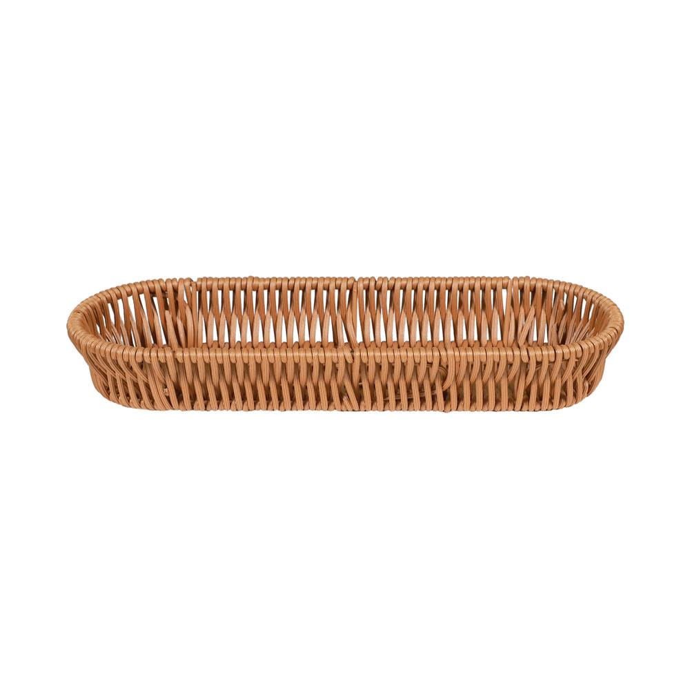 ถาดใส่อุปกรณ์ครัวหวายเทียมทรงรี KECH 27x9.5x4 ซม. สีน้ำตาล