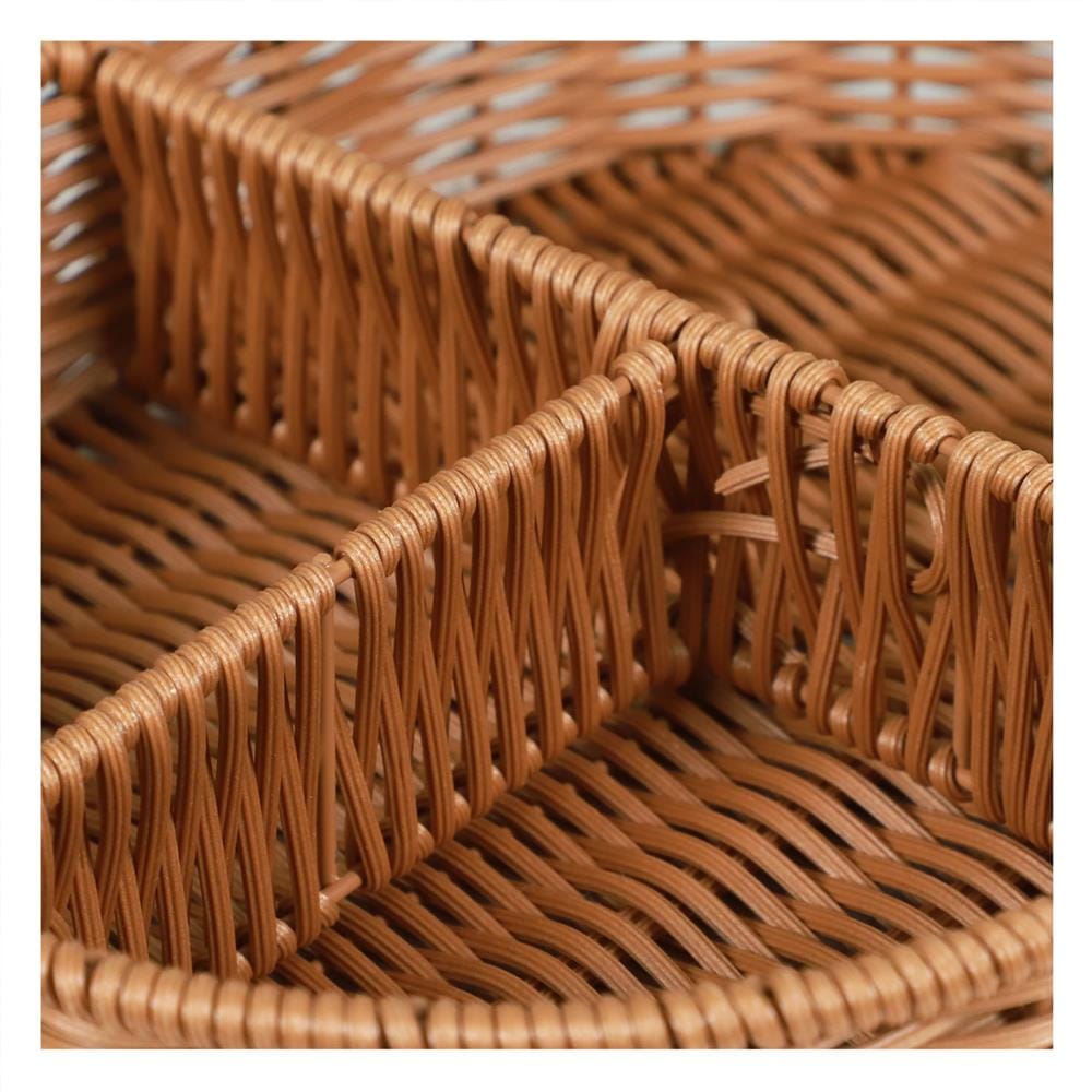 ตะกร้าหวายเทียมทรงรี 3 ช่อง KECH 26x20x6 ซม.