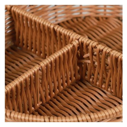 ตะกร้าหวายเทียมทรงรี 3 ช่อง KECH 26x20x6 ซม._3
