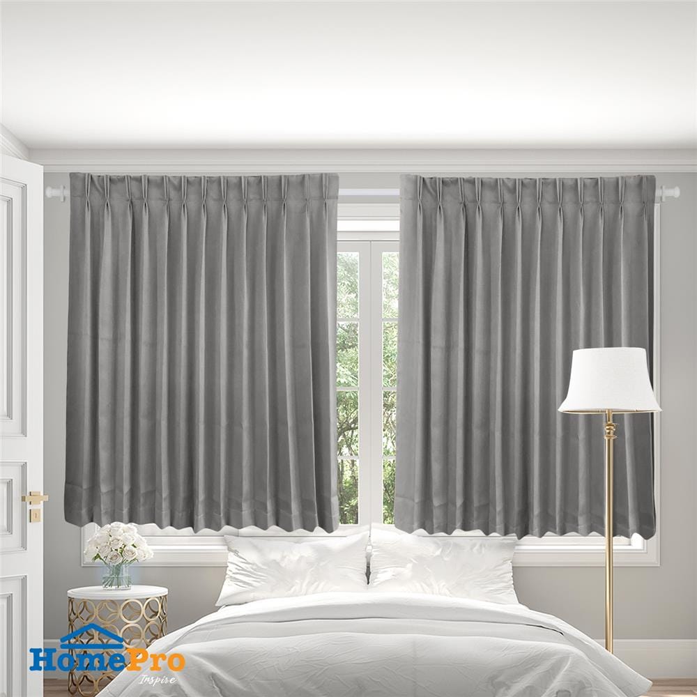 ผ้าม่านจีบ HOME LIVING STYLE ASTON UV 160X160 ซม. สีเทา