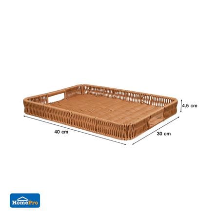 ตะกร้าหวายเทียมทรงเหลี่ยมมีช่องจับ KECH SIZE L 40x30x4.5 ซม._6
