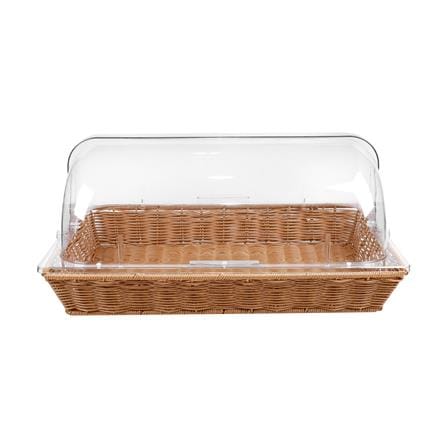 ตะกร้าหวายเทียม พร้อมฝาครอบพลาสติกใส KECH 53x32.5x24 ซม._2