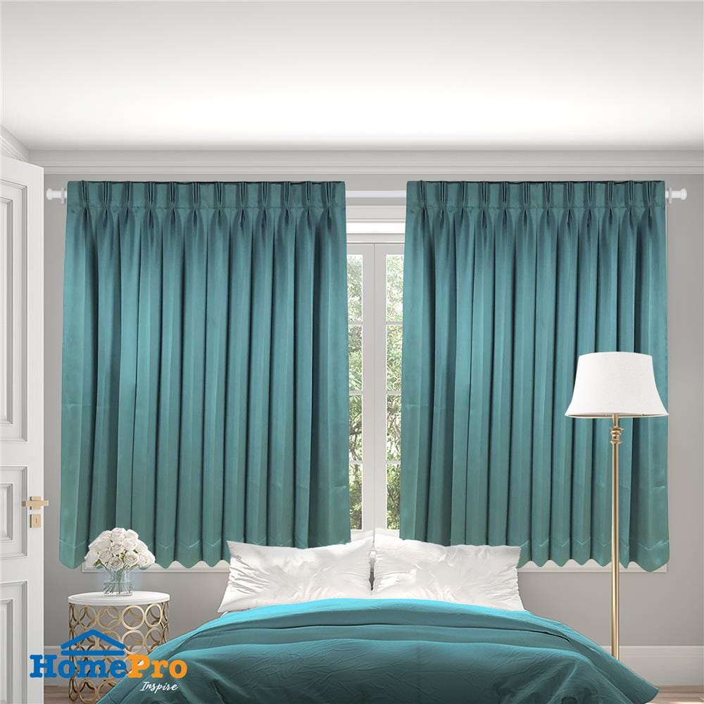 ผ้าม่านจีบ HOME LIVING STYLE HOSKIN UV 155X160 ซม. สีเขียว