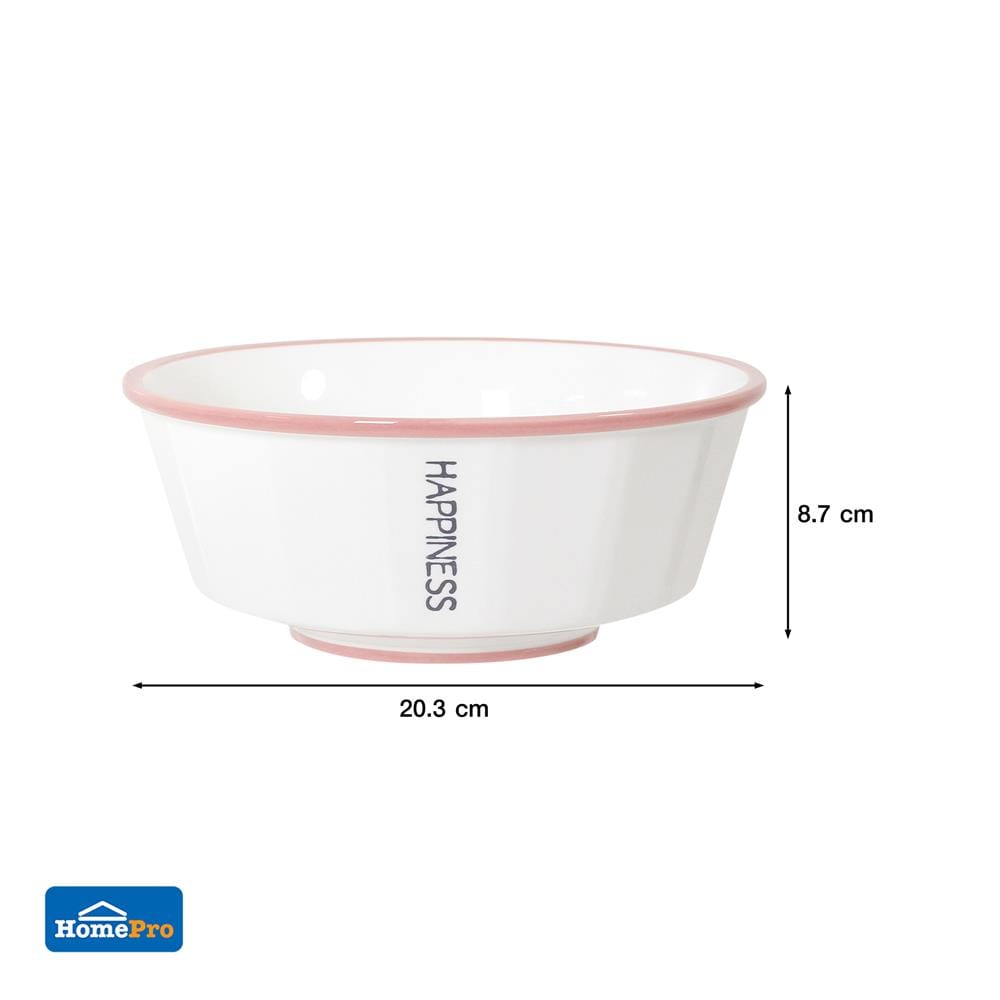 ชาม PORCELAIN 8 นิ้ว KECH HAPPY PINK