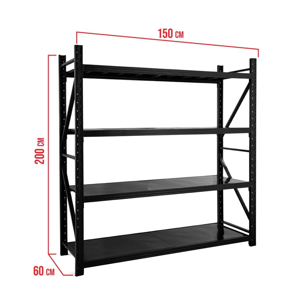 ชั้นเหล็ก 4 ชั้น C METAL 200X150X60 ซม. สีดำ