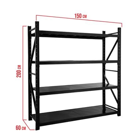 ชั้นเหล็ก 4 ชั้น C METAL 200X150X60 ซม. สีดำ_4