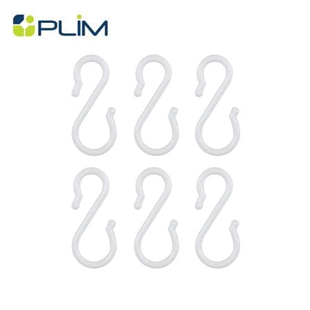 ขอแขวนทรงตัวเอส PLIM XY-0511 SIZE M สีขาว แพ็ก 6 ชิ้น_0