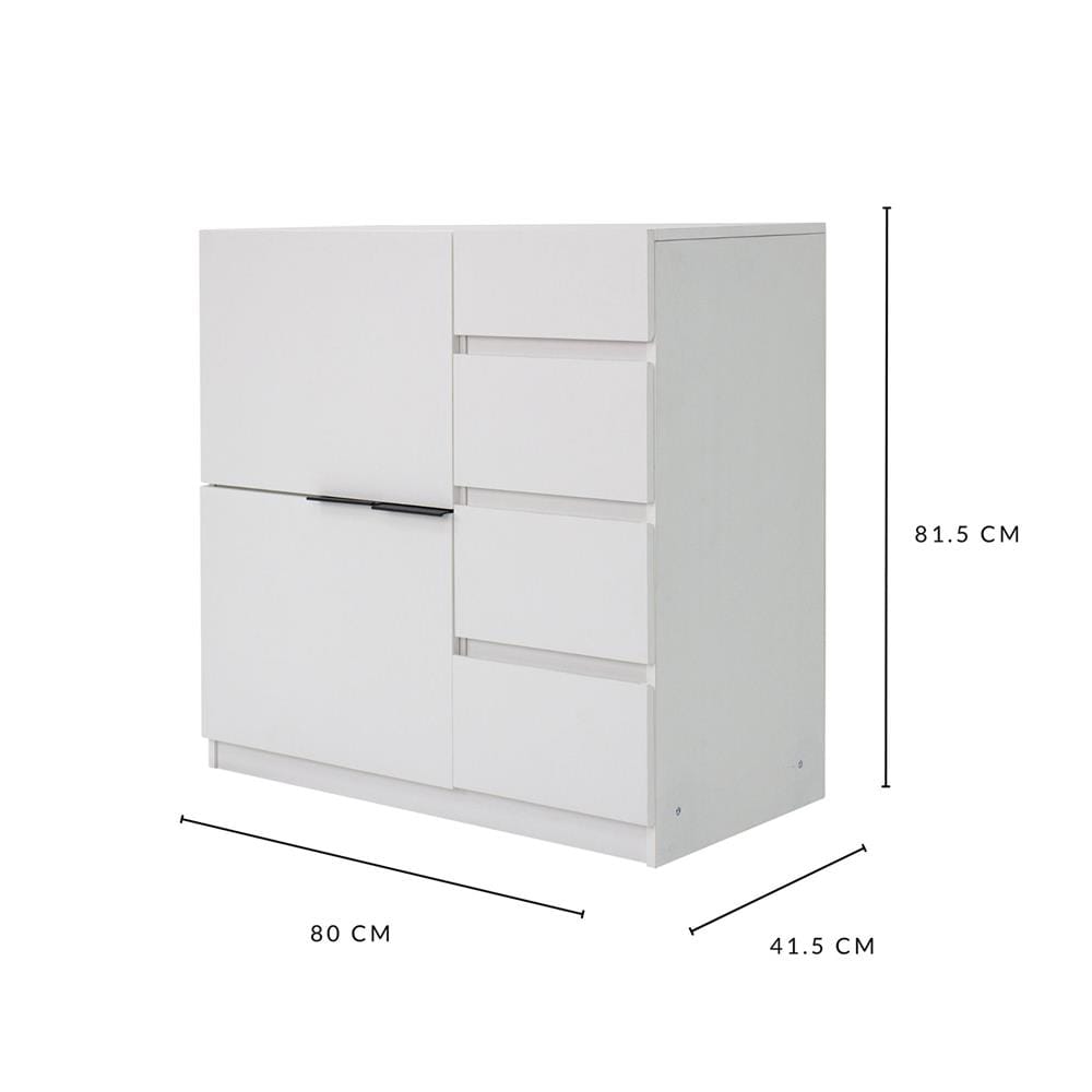 ตู้บานผสม LUVORA KOMMODE LVR0036 สีขาว