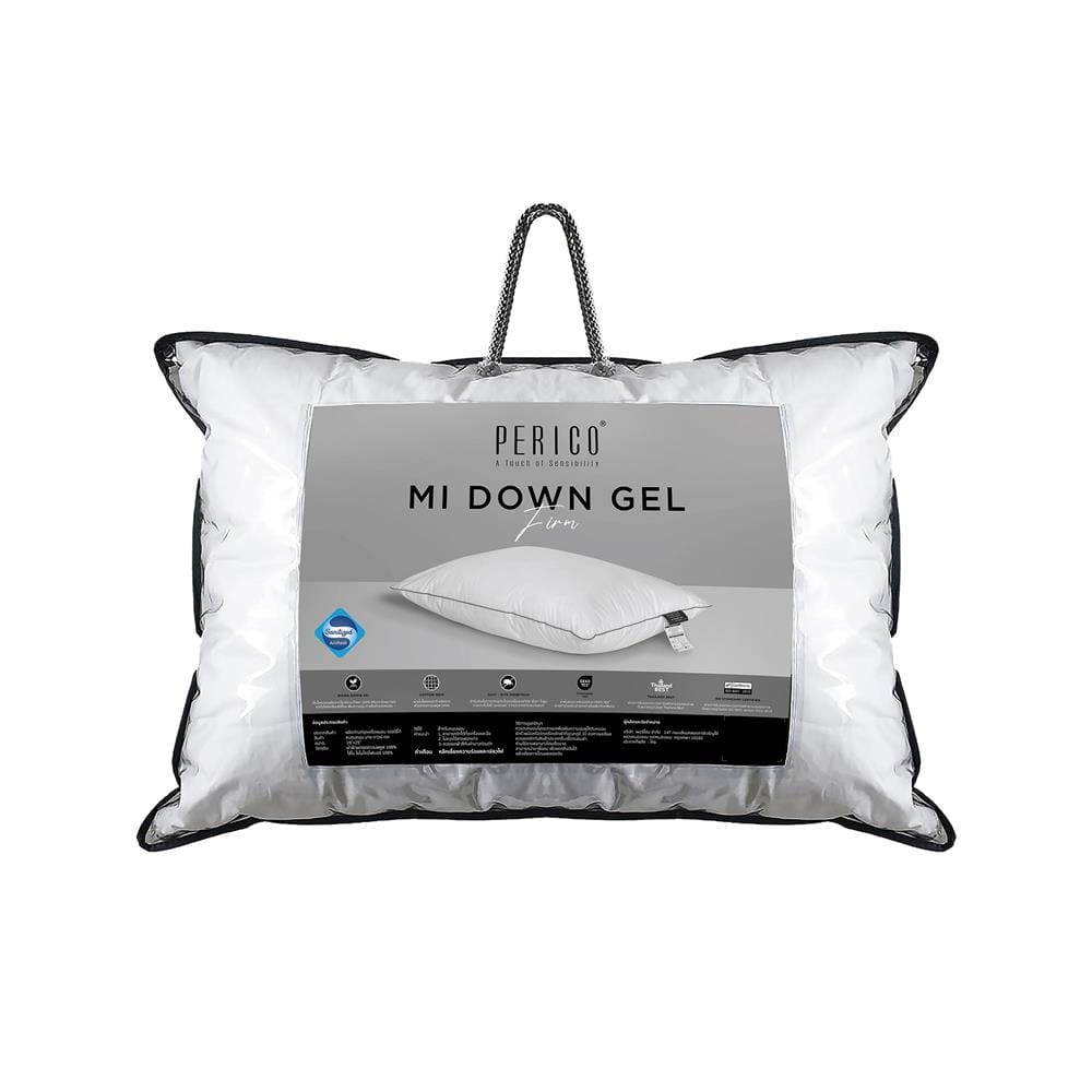 หมอนหนุน ขนห่านเทียม PERICO MI DOWN GEL FIRM 19x29 นิ้ว สีขาว