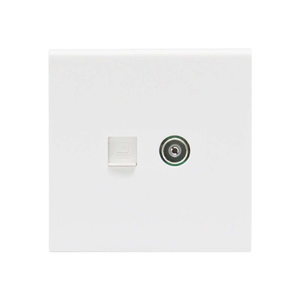 เต้ารับโทรทัศน์และคอมพิวเตอร์ CAT 6 SAHN D24 สีขาวด้าน_1