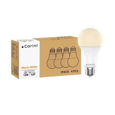 หลอด LED CARINI A65 ECOLIFE 15 วัตต์ WARM WHITE E27 แพ็ก 4 ชิ้น_2