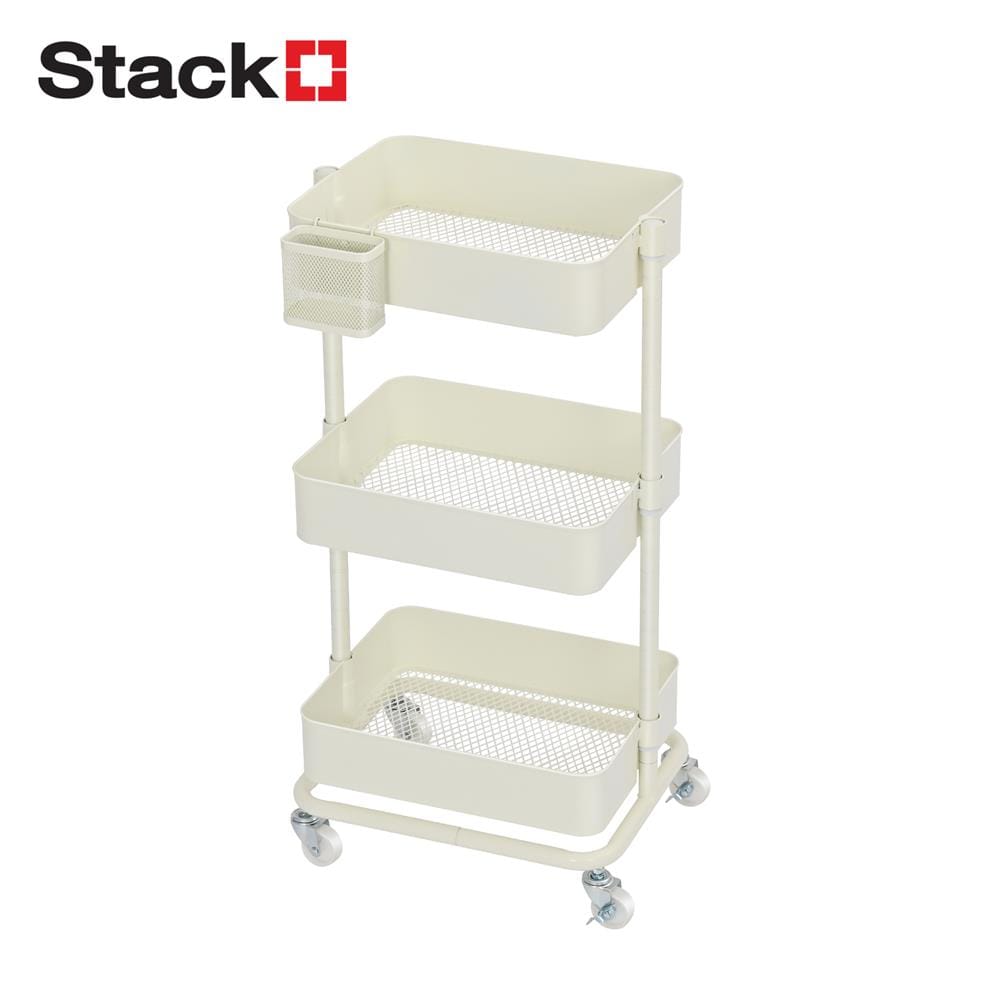 ชั้นวางของ 3 ชั้น มีล้อ STACKO WENDY 41.2x32.7x81 ซม. สีขาว_1