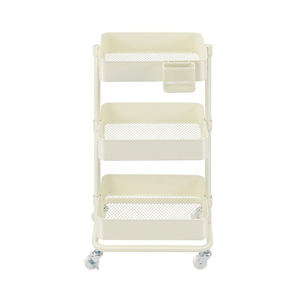 ชั้นวางของ 3 ชั้น มีล้อ STACKO WENDY 41.2x32.7x81 ซม. สีขาว
