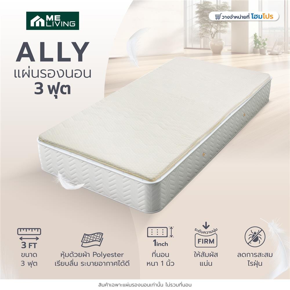 แผ่นรองนอน 3 ฟุต ME LIVING ALLY