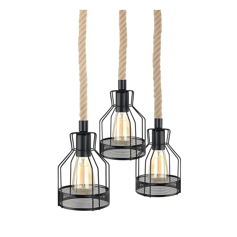 ไฟช่อ LUMAX 01-02891 สีดำ/น้ำตาล/ลายไม้ 3 หัว
