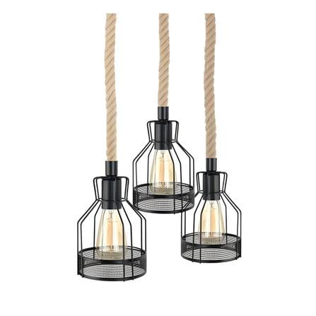 ไฟช่อ LUMAX 01-02891 สีดำ/น้ำตาล/ลายไม้ 3 หัว_1