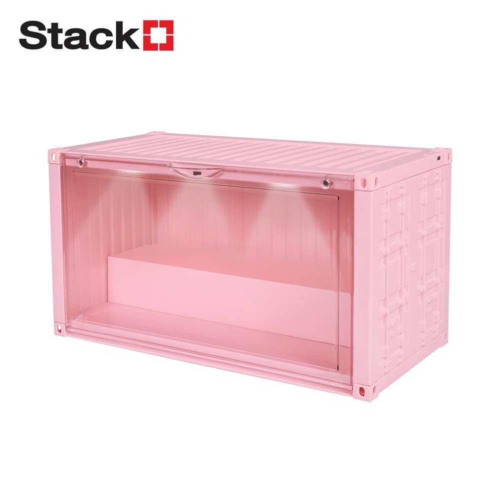 กล่องจัดเก็บโมเดล มีไฟ STACKO PLAY 35.5x19x17.5 ซม. สีชมพู