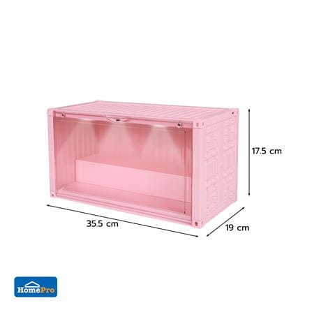 กล่องจัดเก็บโมเดล มีไฟ STACKO PLAY 35.5x19x17.5 ซม. สีชมพู_11