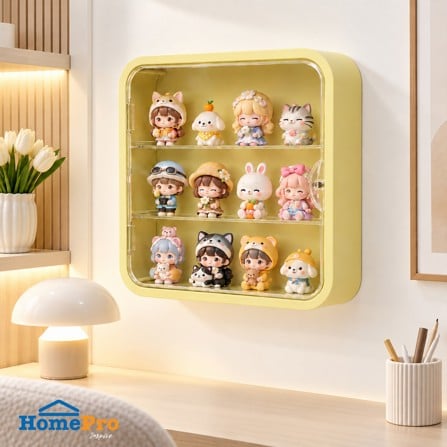 กล่องโชว์โมเดลติดผนัง STACKO PLAY 29.5x8x29.5 ซม. สีเหลือง_0