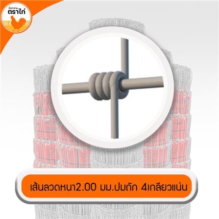 รั้วตาข่าย ตราไก่ ช่องตาถี่ 4X6 นิ้ว 1.5X30 ม._5