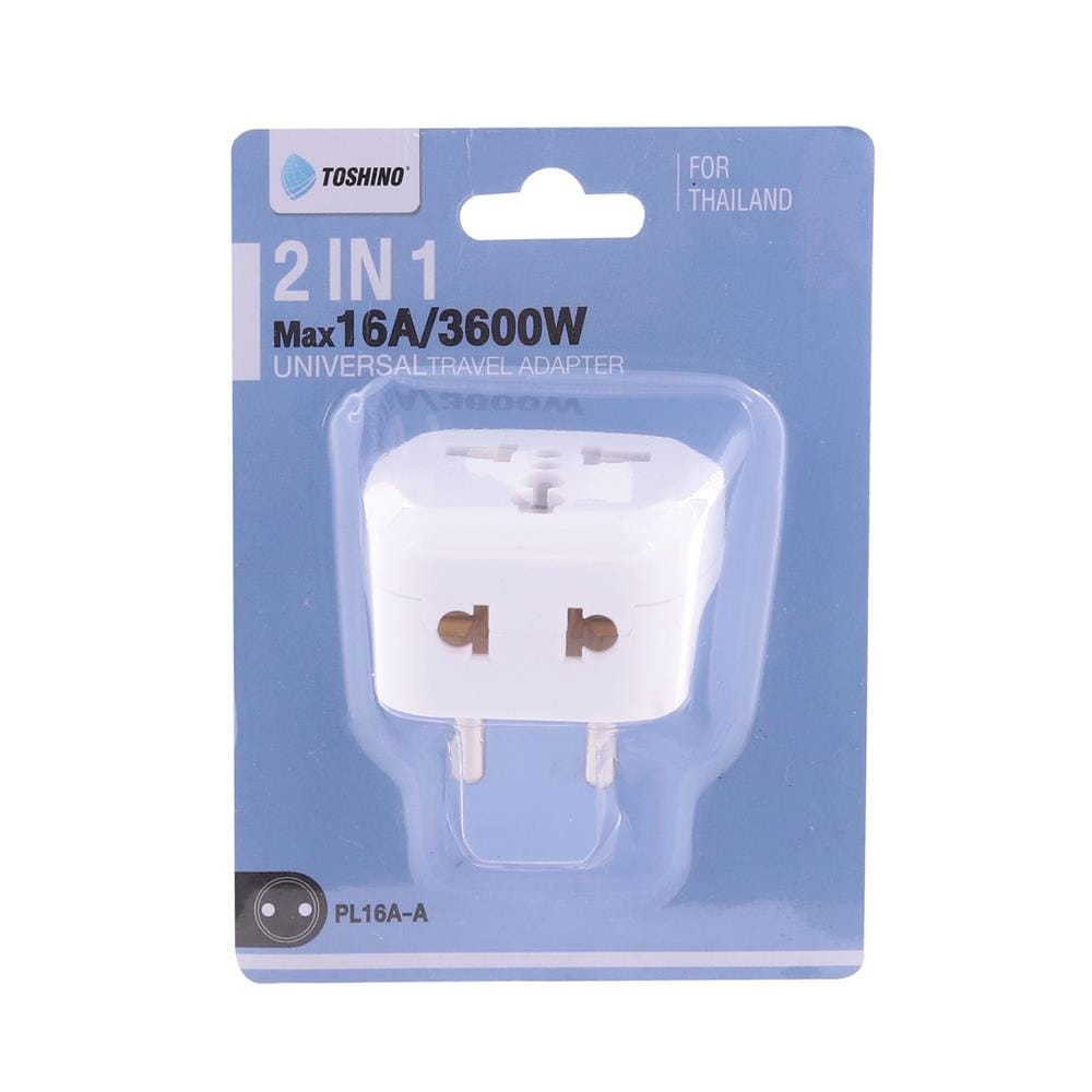 ปลั๊กแปลง 2 IN 1 UNIVERSAL 2 ขากลม TOSHINO PL16A-A 16 แอมป์