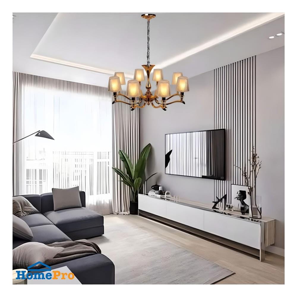 ไฟช่อ LUMAX 01-02538 สีทอง/ใส 8 หัว