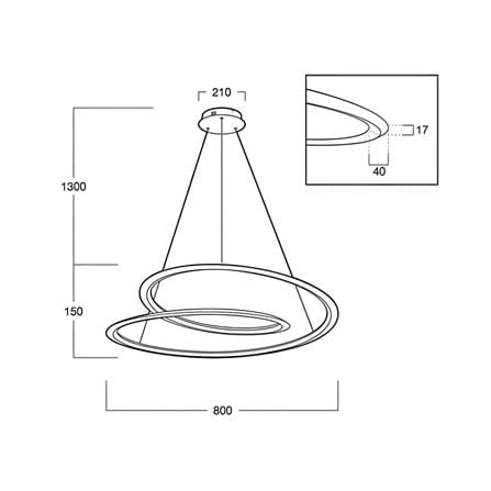 ไฟช่อ LED L&E 01-A0228 46 วัตต์ DAYLIGHT สีทอง 1 หัว_2