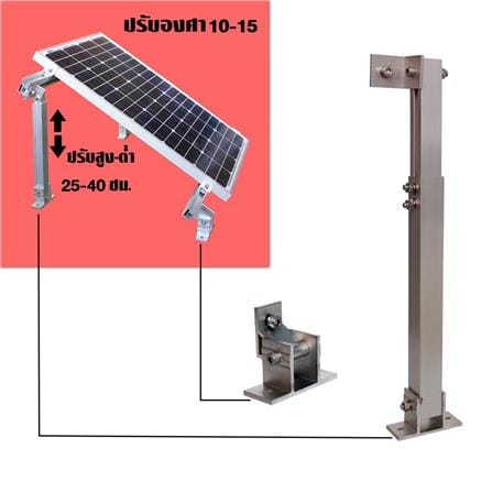 ขายึดรางแผงโซลาร์เซลล์ (ขาหลัง) 10-15 องศา TRANSPOWER_3