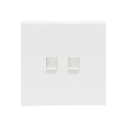 เต้ารับโทรศัพท์และคอมพิวเตอร์ SAHN 6P/6C D19-WHM  สีขาวด้าน_0