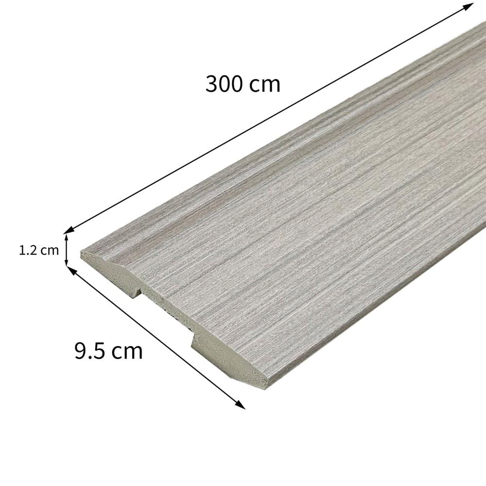 บัวพื้น PS CROBERN JC879-361T 9.5x300x1.2 ซม. สีเทา