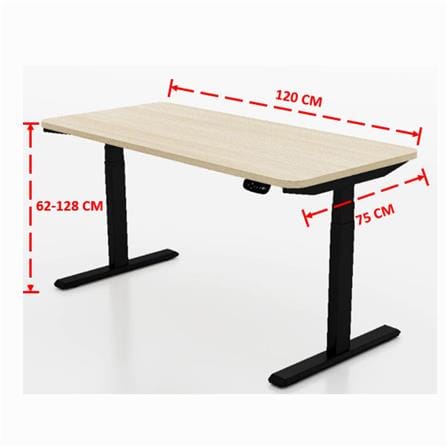 โต๊ะปรับระดับไฟฟ้า WORKSCAPE WDH-0009R 120 ซม. สีลาเต้/ดำ_3