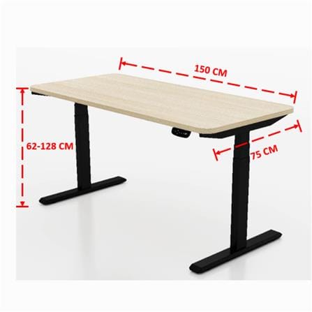 โต๊ะปรับระดับไฟฟ้า WORKSCAPE WDH-0010R 150 ซม. สีลาเต้/ดำ_3