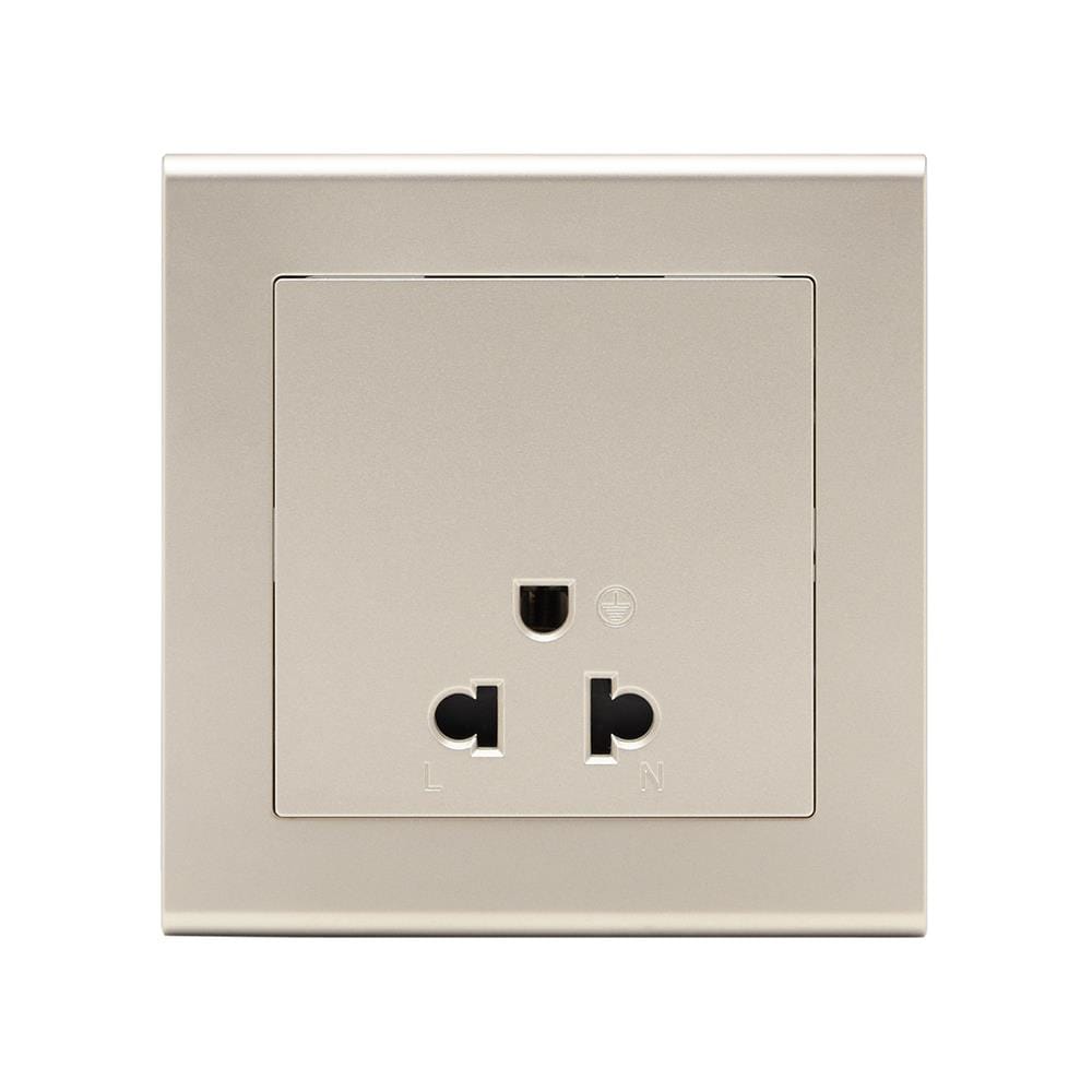 ชุดเต้ารับเดี่ยว 3 ขา SAHN D10L-G สีทอง_1