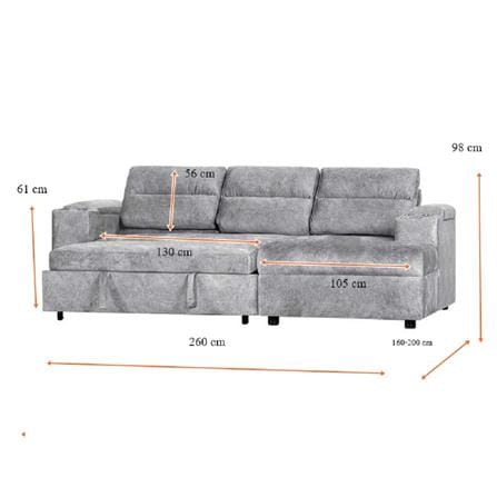 โซฟาเบด AS FURNITURE BICHONG LCGYU39 สีเทาอ่อน_9