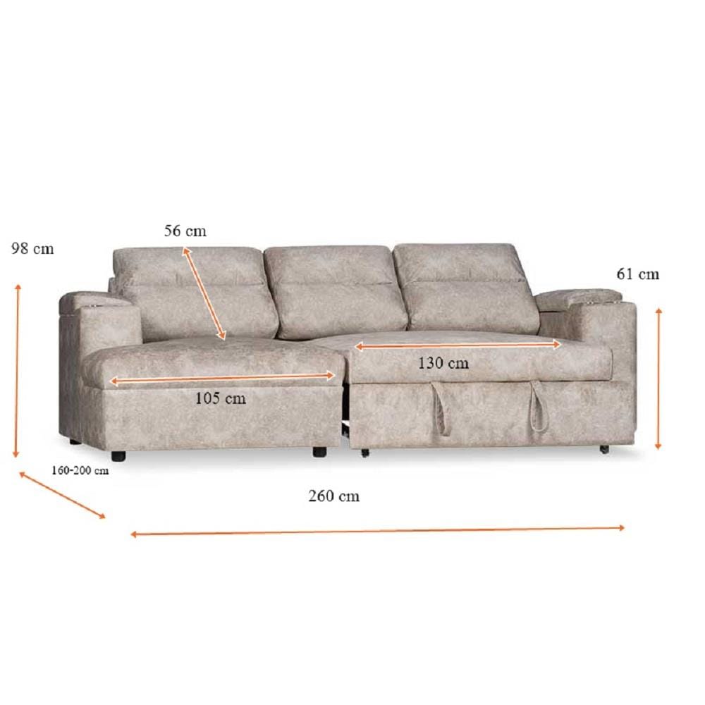 โซฟาเบด AS FURNITURE BICHONG RCCRU36 สีครีม