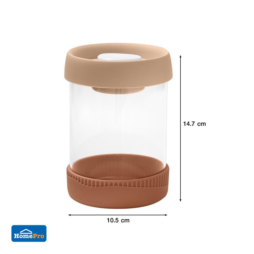 ขวดโหลแก้วฝาดึง KECH SPACE 0.8 ลิตร สีน้ำตาล