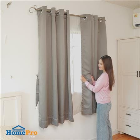 ผ้าม่าน EYELET HOME LIVING STYLE MALINE UV 140X160 ซม. สีเทา_4