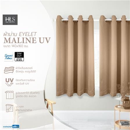 ผ้าม่าน EYELET HOME LIVING STYLE MALINE UV 140X160 ซม. สีครีม_6