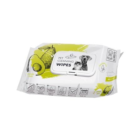 ผ้าเช็ดทำความสะอาดสัตว์เลี้ยง M-PETS CLEANING WIPES AVOCADO SCENT 40 แผ่น_0