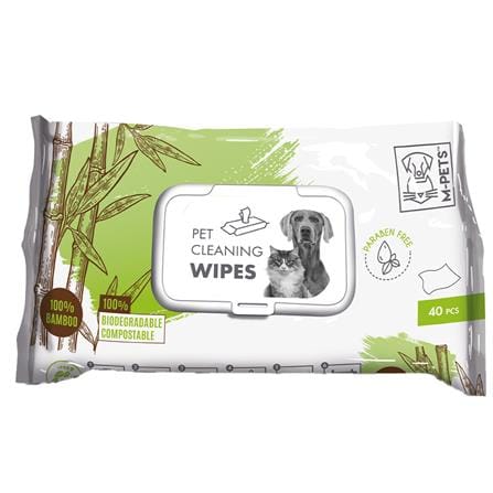 ผ้าเช็ดทำความสะอาดสัตว์เลี้ยง M-PETS CLEANING WIPES BAMBOO 40 แผ่น_0
