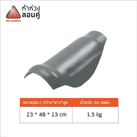 ครอบสันตะเข้ ลอนคู่ ตราห้าห่วง 23X48X13 ซม. สีมิดไนท์เกรย์_4