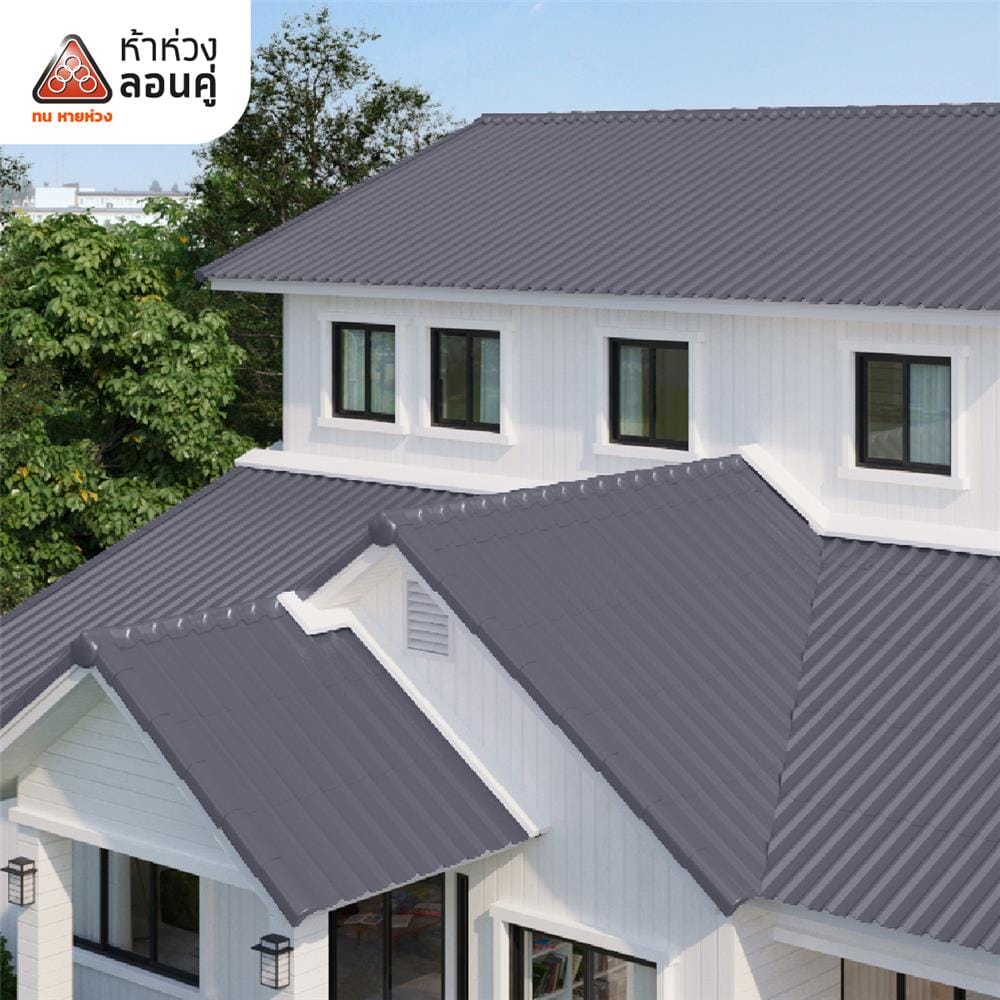 ครอบปิดจั่ว/ปิดชายตะเข้ ตราห้าห่วง 30X17X22 ซม. สีมิดไนท์เกรย์