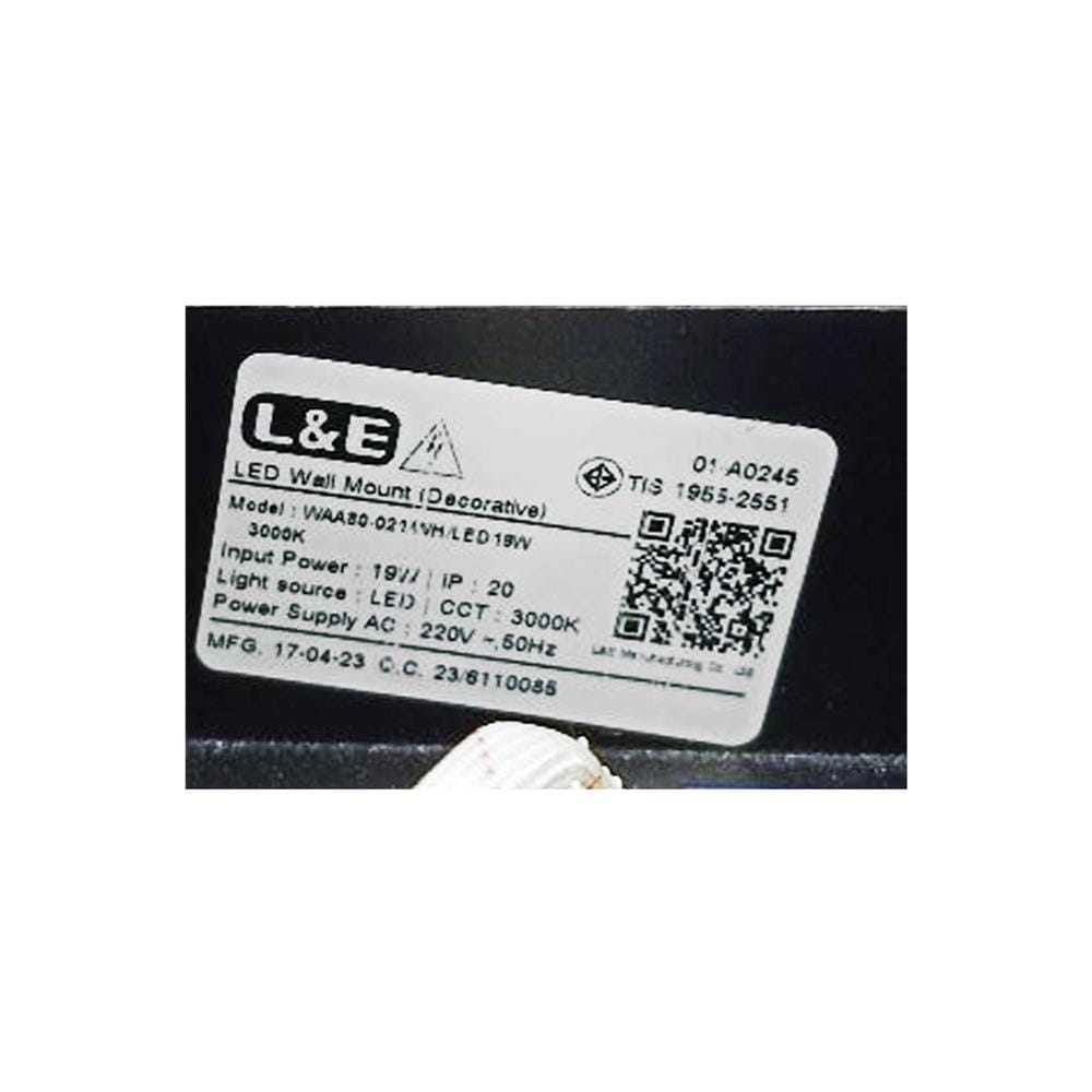 ไฟกิ่งภายใน LED L&E 01-A0245 19 วัตต์ WARM WHITE สีขาว 1 หัว