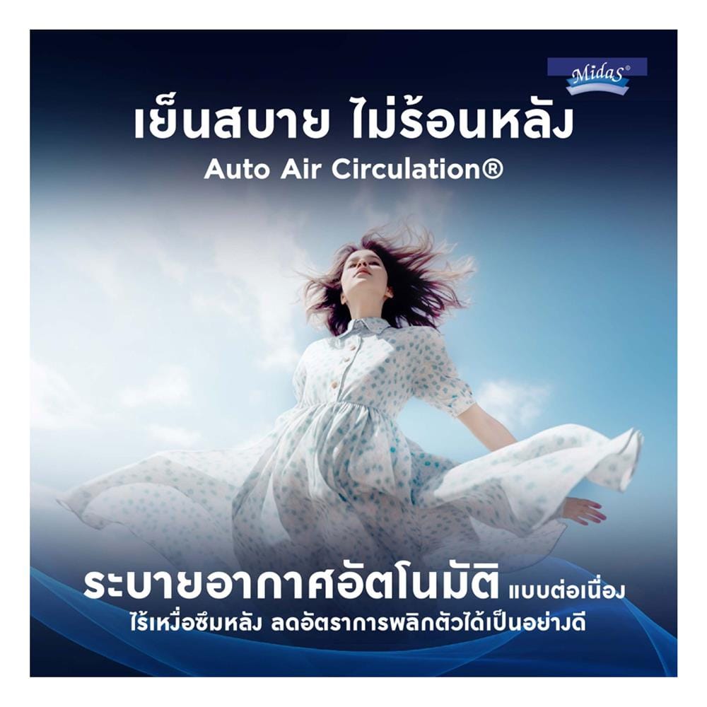ที่นอนพ็อกเก็ตสปริง 5 ฟุต MIDAS รุ่น FREEDOM PLUS พร้อมหมอนหนุน 2 ชิ้น