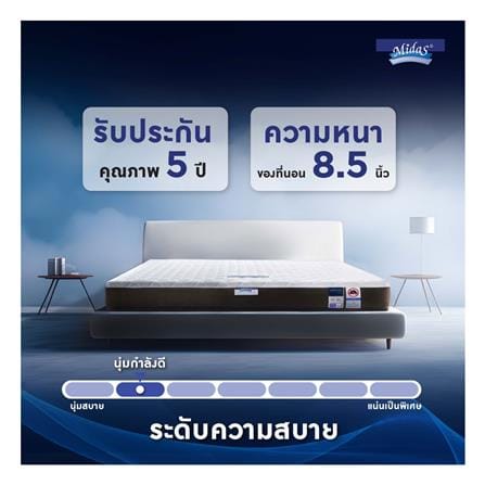 ที่นอนพ็อกเก็ตสปริง 5 ฟุต MIDAS รุ่น FREEDOM PLUS พร้อมหมอนหนุน 2 ชิ้น_15