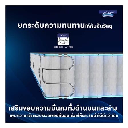 ที่นอนพ็อกเก็ตสปริง 5 ฟุต MIDAS รุ่น FREEDOM PLUS พร้อมหมอนหนุน 2 ชิ้น_8